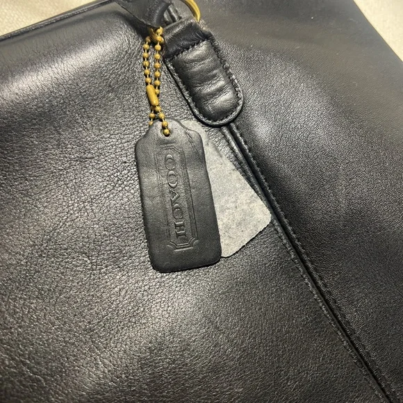 Vintage Coach Black Leather Shoulder Tote 9993 - Picture 9 of 9